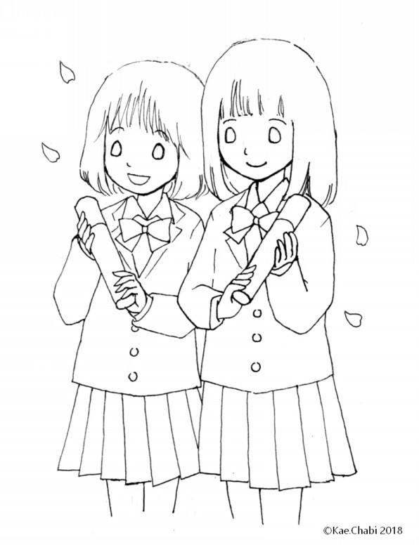 春本番 3月イラストカット 桜餅 つくし 卒業 Chabi S Coloring Calendar