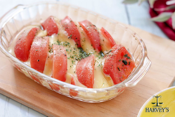 トマトとチーズのトースター焼き バジルソルト風味 Harvey S Recipe トマトとチーズのトースター焼き バジルソルト風味 Harvey S Recipe