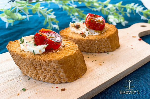 クリームチーズ セミドライトマトのブルスケッタ Harvey S Recipe クリームチーズ セミドライトマトのブルスケッタ Harvey S Recipe