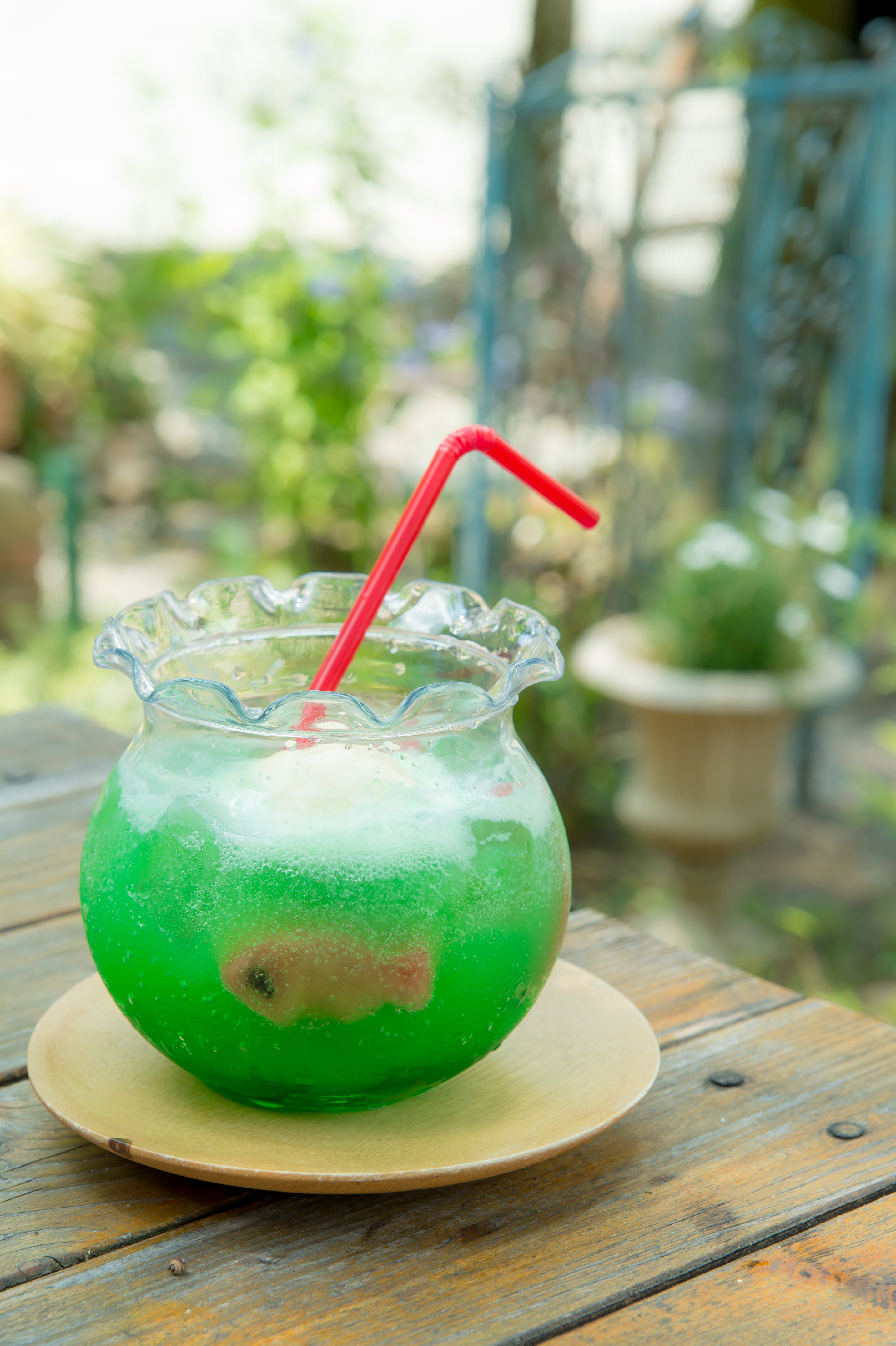 クリームソーダ(500円) レジンヘアゴム 金魚 懐かしいメロンソーダ