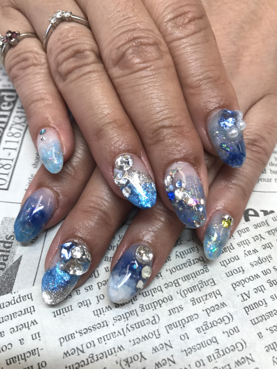 マリンブルーネイル 伊丹ネイルサロン Nail Gallery Avant アヴァン