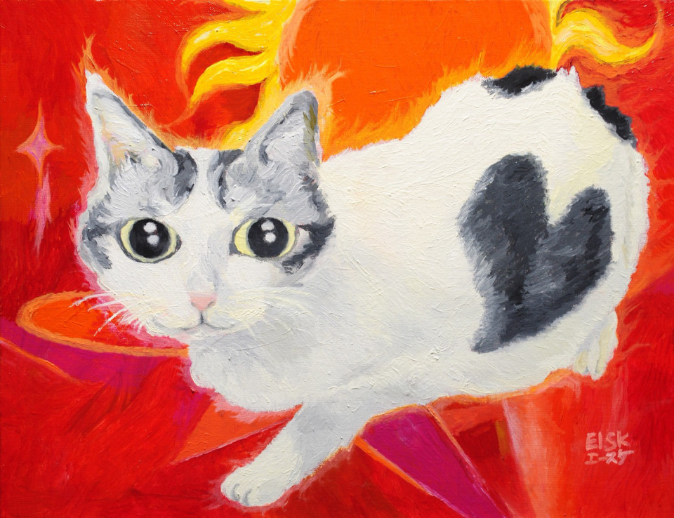 猫 石原英介 イシハラエースケ 絵画 - 油彩画｜油彩画