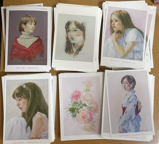 個展会場でポストカードを差し上げます 田所雅子のmy Gallery ホームページ ブログ