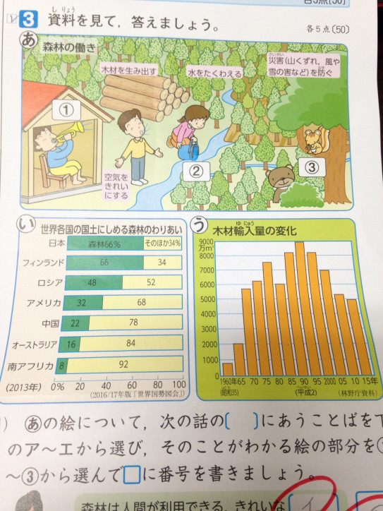 小学5年生の 林業 に関するテスト 無限進学塾