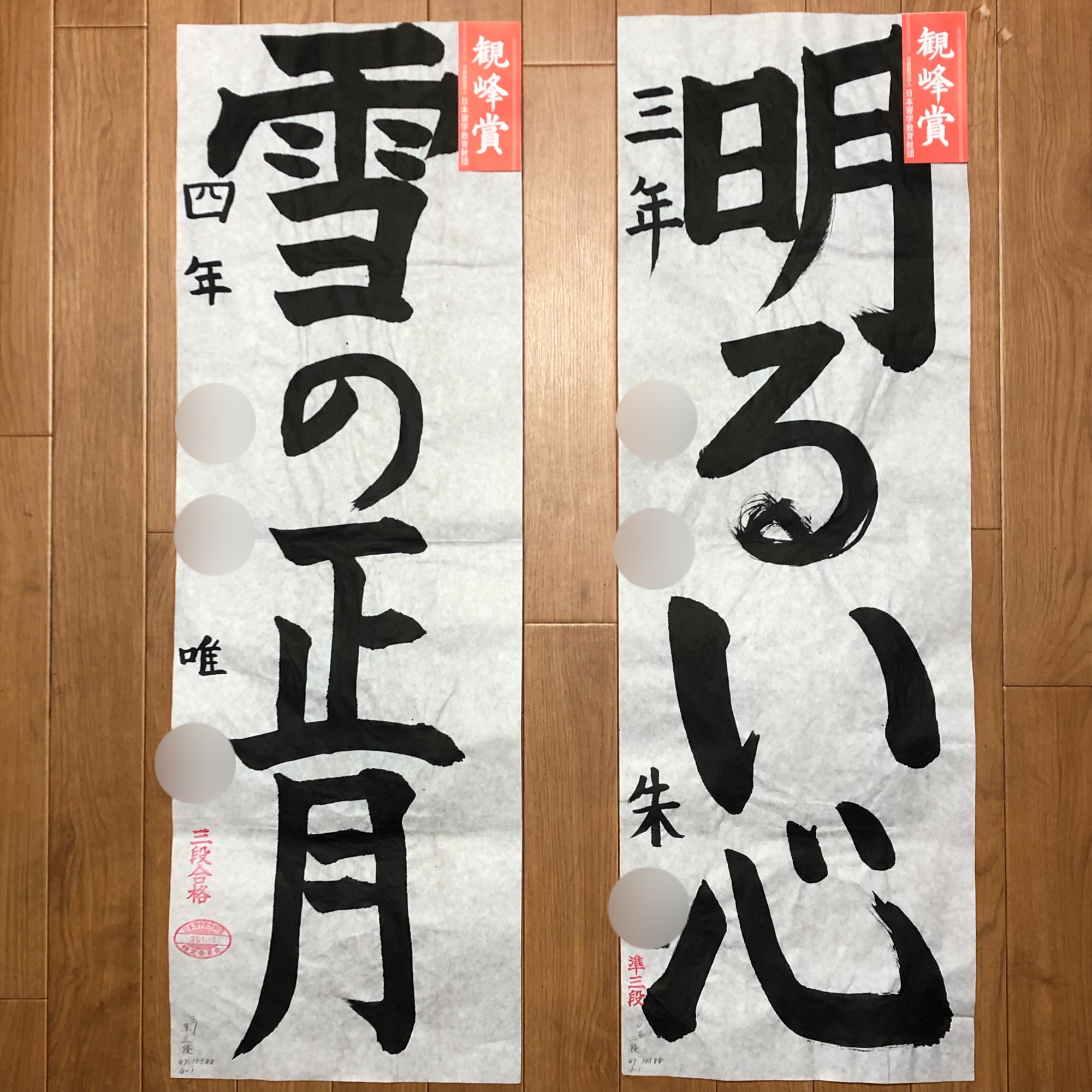 かきぞめ競書 観峰賞 受賞作品 池田習字教室 浜松市