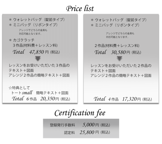 Coquette 715 Wire Bag 認定講座etc オンラインも可能 Lis Blanc