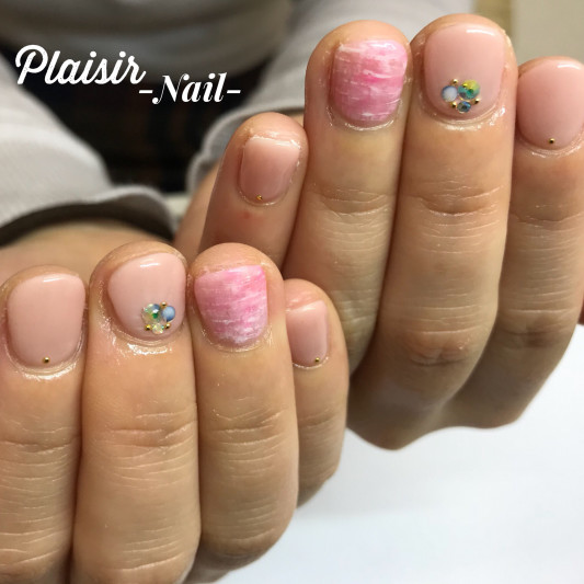 お爪が短くても アレンジボーダーネイル 烏丸御池 Plaisir Nail プレジール