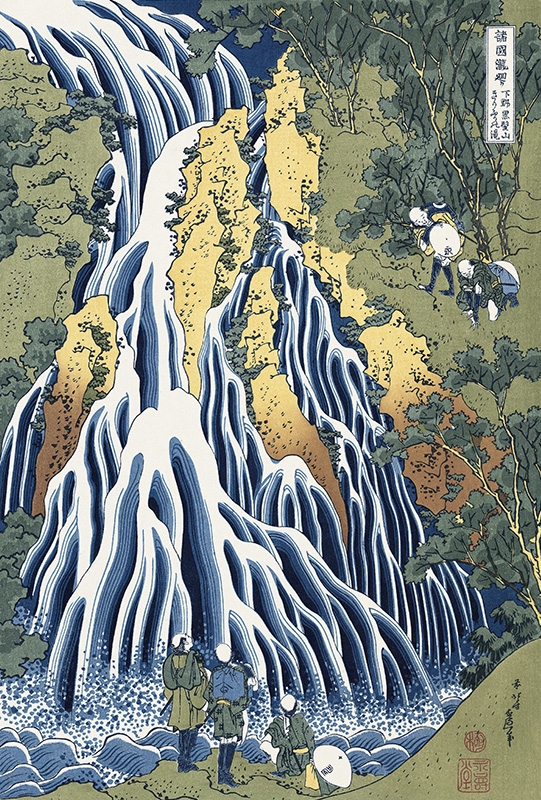 真作/光成/夏の瀧/夏の滝/青緑山水瀧/山水/風景/布袋屋掛軸HK-275 真作/光成/夏の瀧/夏の滝/青緑山水瀧/山水/風景/布袋屋掛軸HK-275 真作
