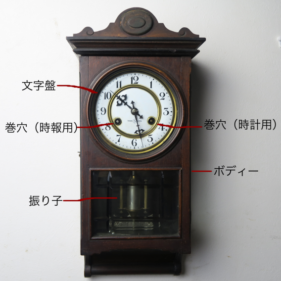 昭和レトロDonna Henleyゼンマイ柱時計大きな古時計、振り子時計、132 ...