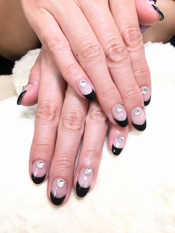 黒フレンチ Free Nail