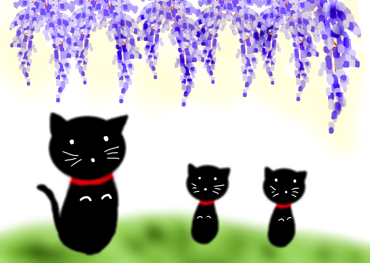 １）黒猫イラスト | 福猫Datrumaの工房