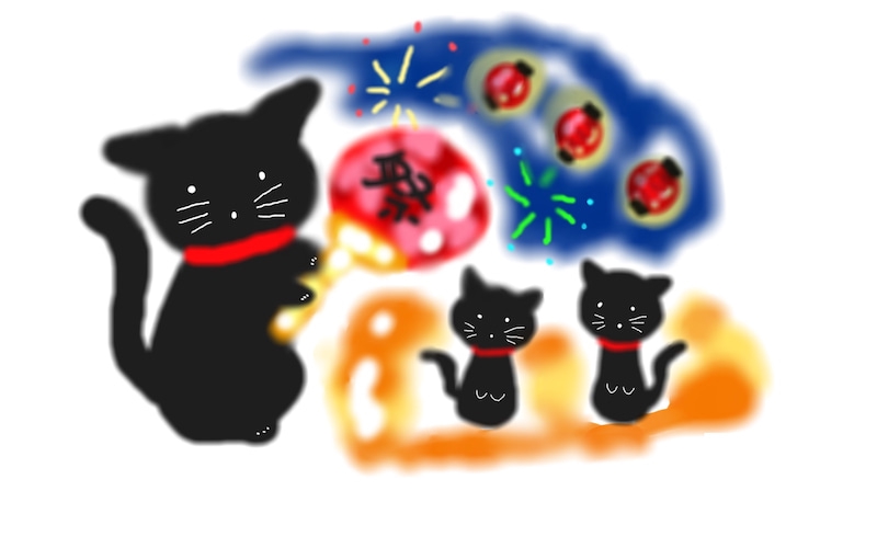 １）黒猫イラスト | 福猫Datrumaの工房