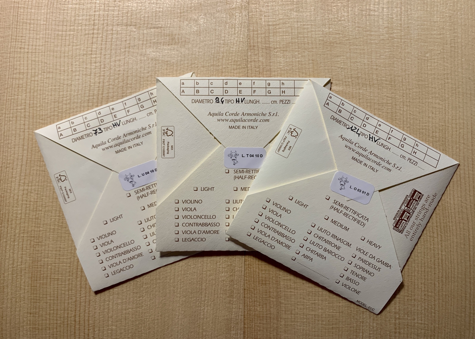 ダモーレ弦 | ヴィオラ・ダ・ガンバ工房L'Arbre