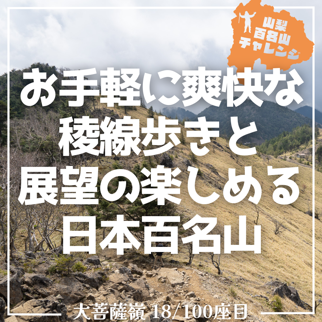 山百チャレンジ18座目 大菩薩嶺】お手軽に爽快な稜線歩きと展望の