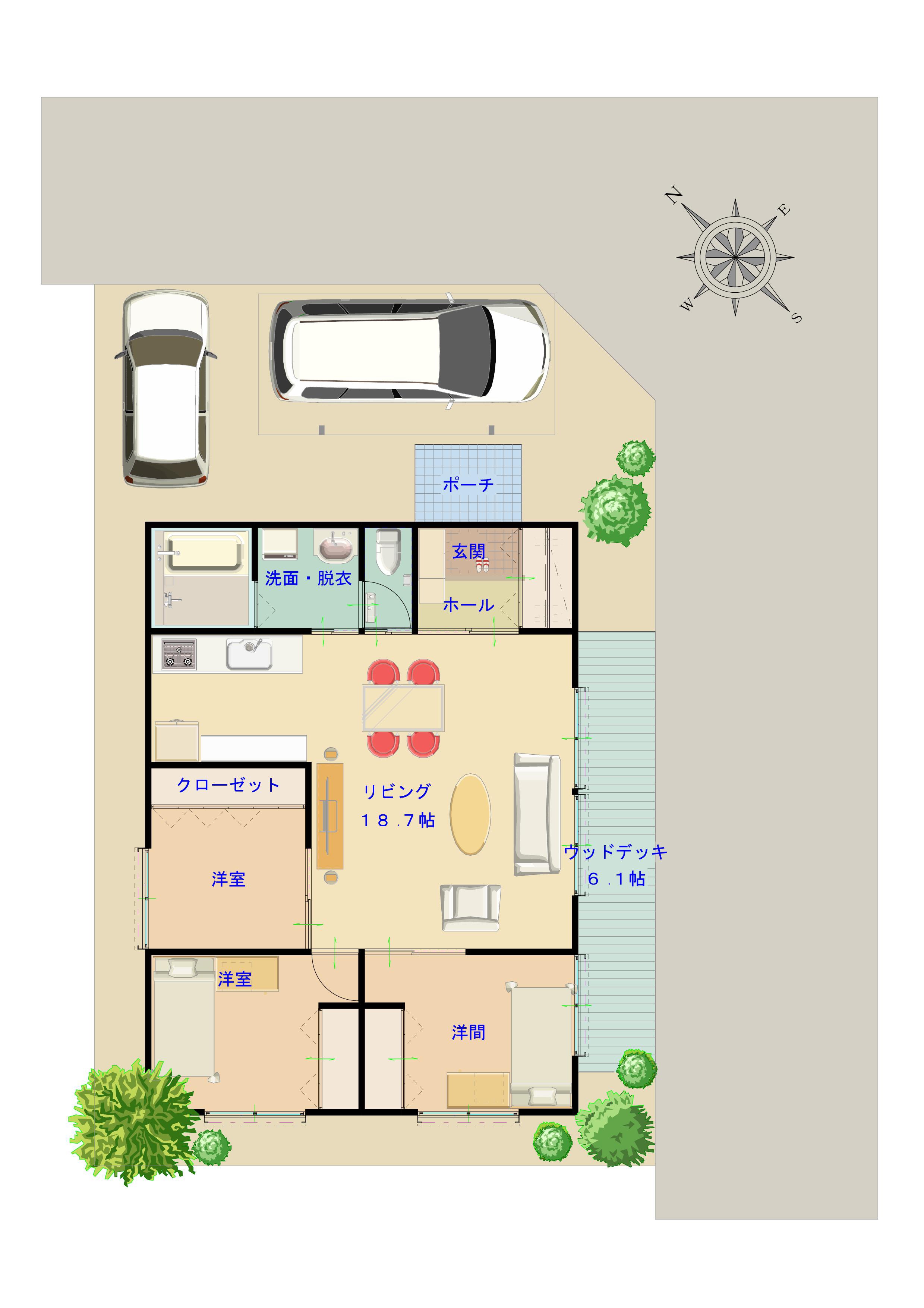 八重原小学校・中学校区 プラン | shouei house