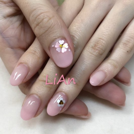 春ネイル ピンク 桜ネイル Nail Salon Lian