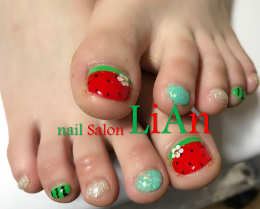 フットネイル スイカネイル Nail Salon Lian