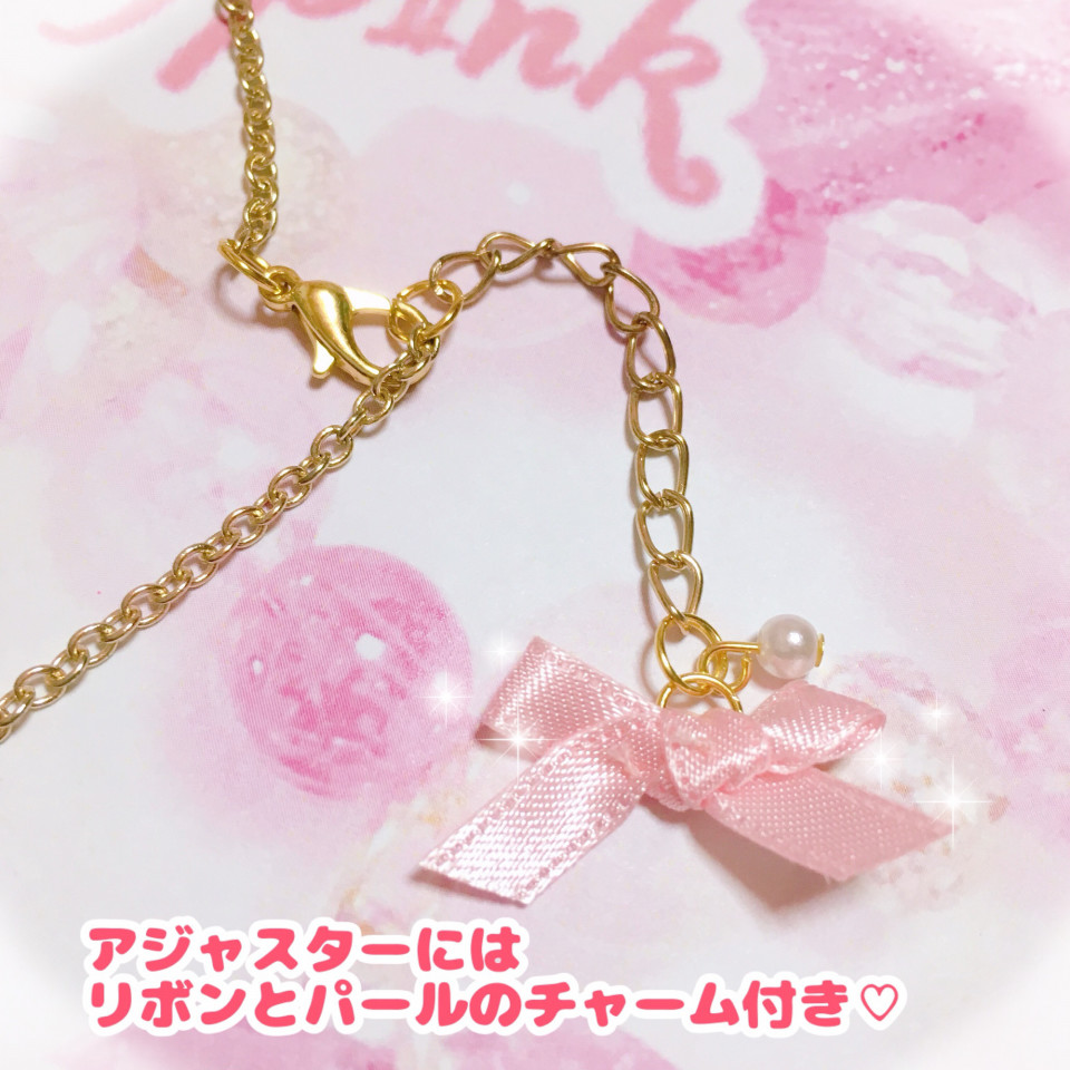 Berrypink♡苺のカップケーキとリボンのパールネックレス♡