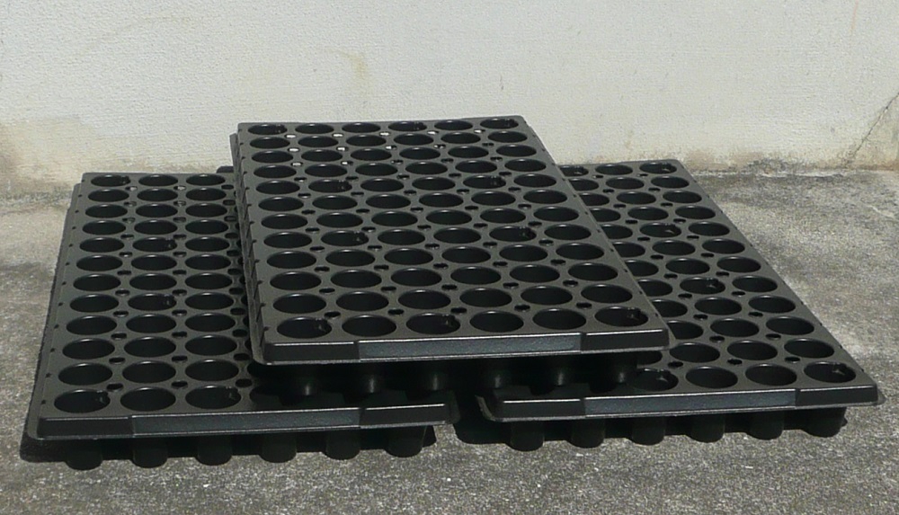プラグトレーPP128穴（黒）100枚 アンドウケミカル 農業 セルトレー