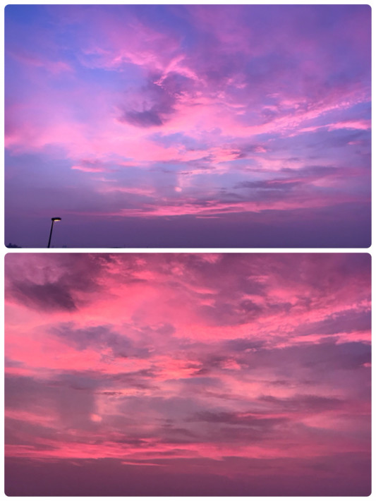 ピンクと紫の夕焼け空 心のセラピスト