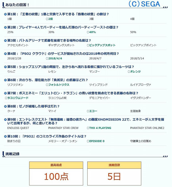 Pso2アークス検定18 7日目の答え 18 10 02 ねこねこwめもりぃず ねこめも 作成中