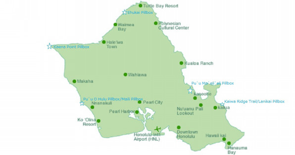 Oahu Pillbox Map ハワイ トレイル クラブ Hawaii Trail Club