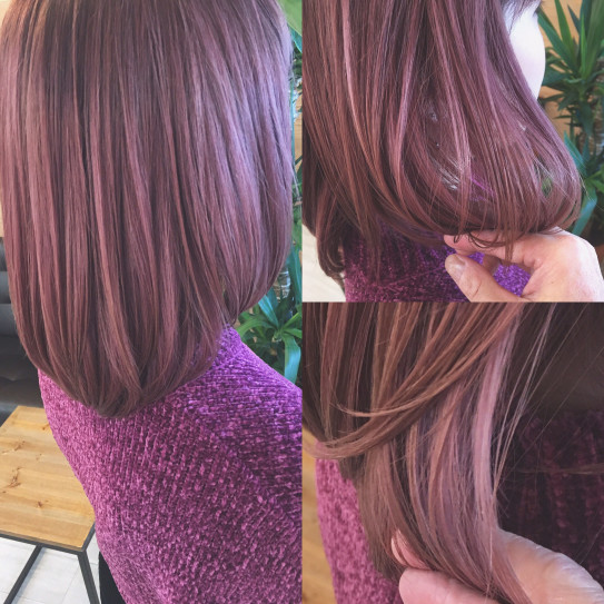 紫ピンクカラー 小さな美容室 Hair Sup ヘアーサプ