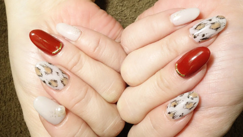 ヒョウ柄ネイル 青梅市ネイルサロン Nailsalon Mousse