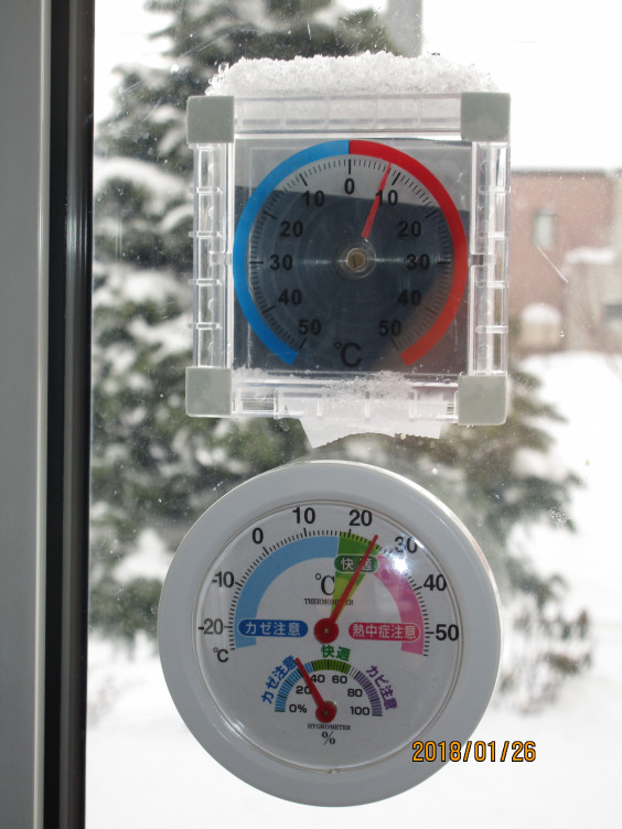 札幌の雪と室内外の温度測定 Daddy3 S Ownd