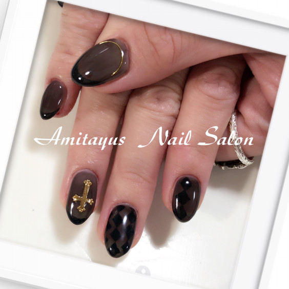 ブラックアートネイル あみたーゆnailsalon