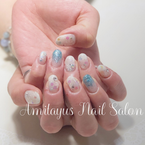 冬ネイル 雪ネイル あみたーゆnailsalon