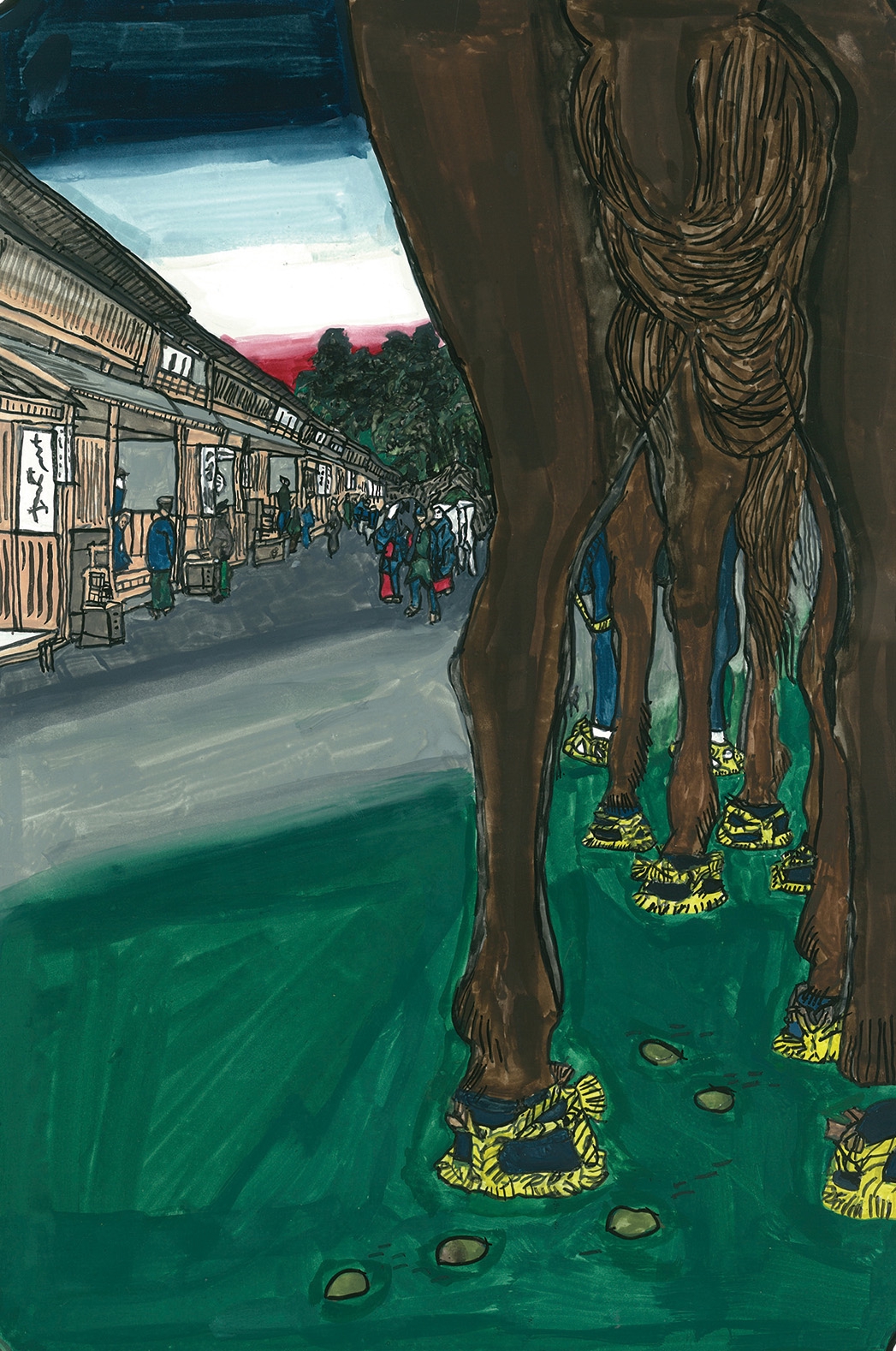 四ツ谷内藤新宿 ーよつやないとうしんじゅくー | 模写絵師つね吉八卦鏡