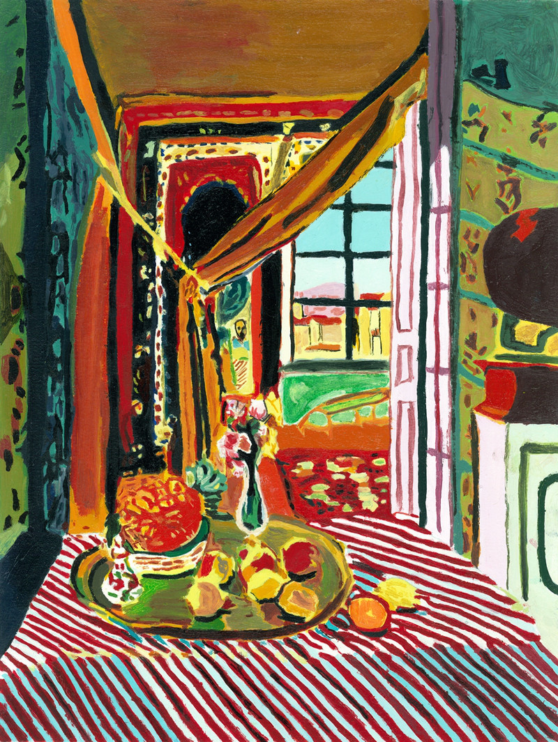 蓄音機のある室内 模写絵師つねきち八卦鏡