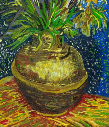 銅の花瓶のアミガサユリ | 模写絵師つね吉八卦鏡