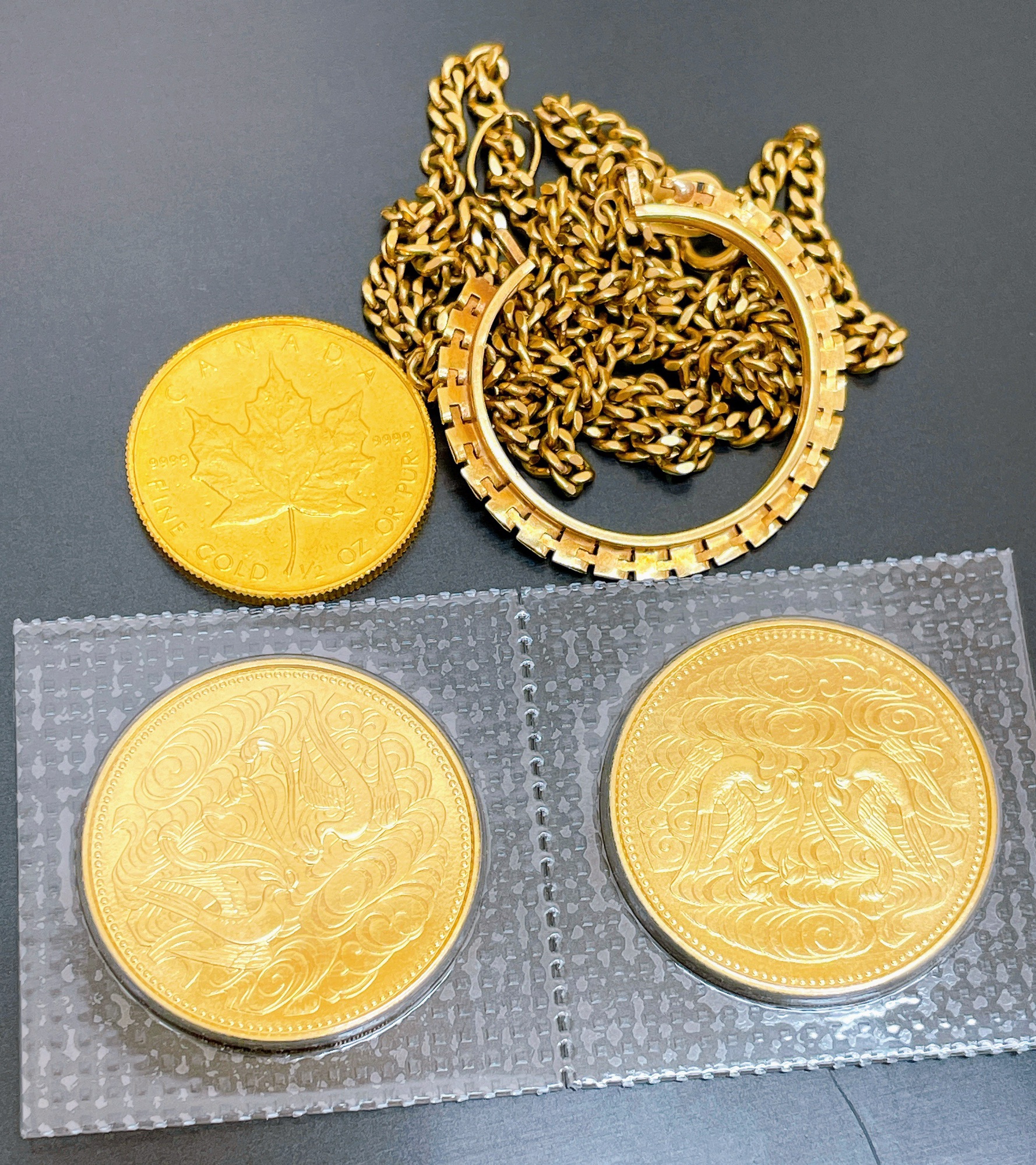 メイプルリーフ金貨　1g×3個　シリアル番号パッケージ　2015年金貨