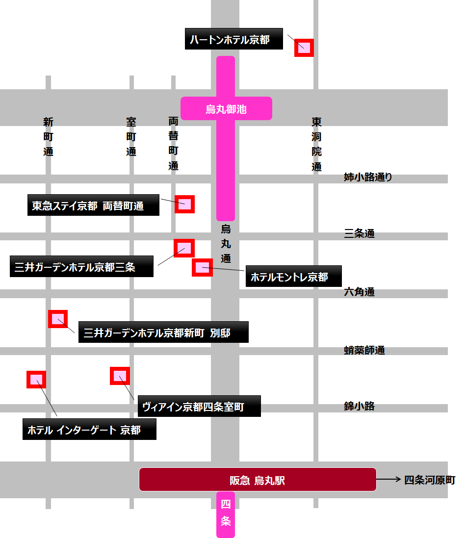 京都 烏丸御池から歩ける おすすめビジネスホテル ビーグル ミントのあしあと