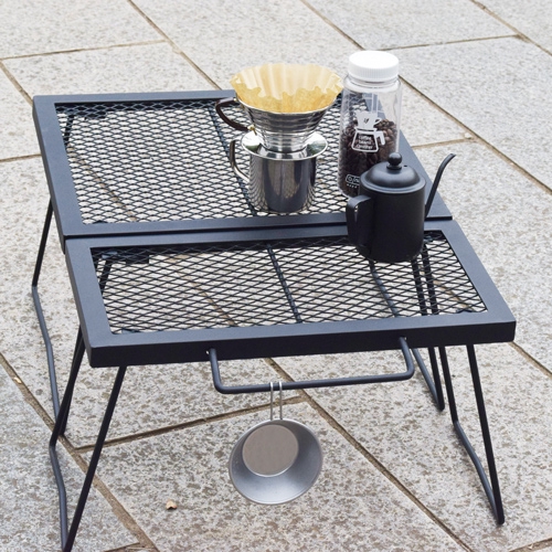 【再販】メッシュテーブル ハイマウント 黒塗りボディがかっこいいソロキャン用テーブル