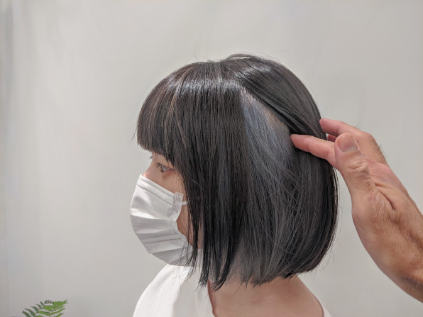 インナーシルバー フロントダブルハイライト 千種区本山駅徒歩1分のヘアサロン Tie ティエ くせ毛をいかしたショート ボブが人気の美容室