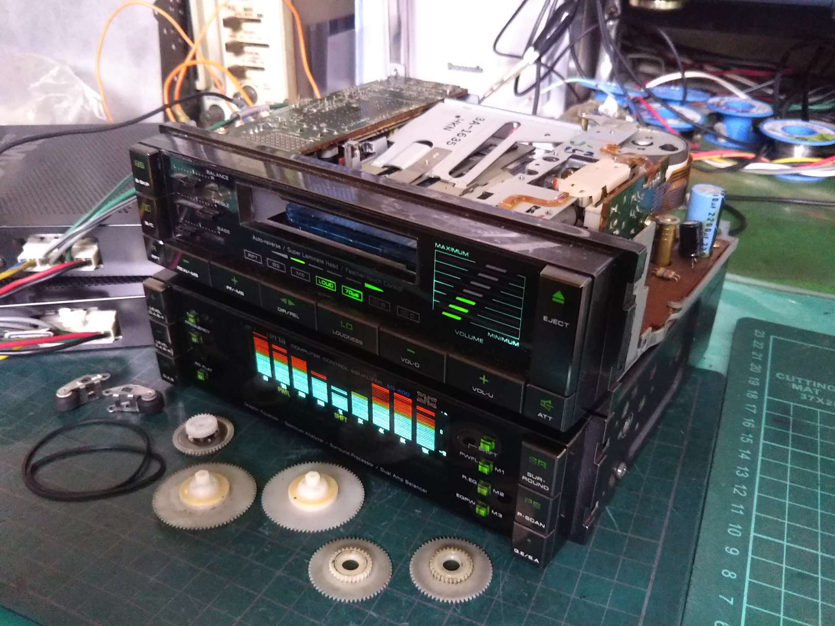 KPX-660（1986年モデル）、故障、分解、修理。テープ入らず、テープ