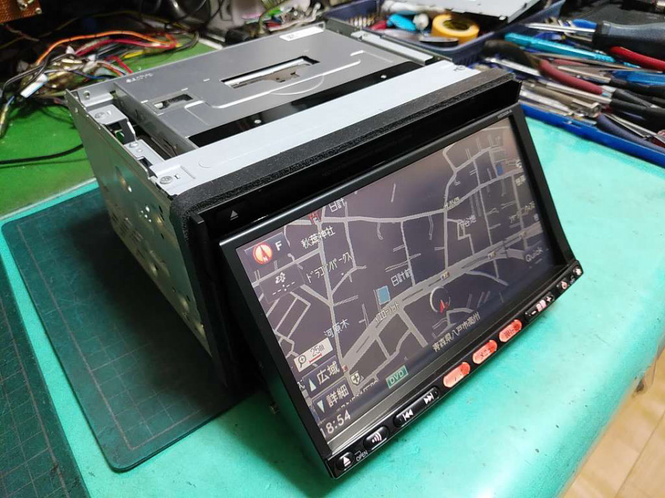 NVA-HD7309、HS309-A、故障、修理。モニター開閉ボタン押しても反応 