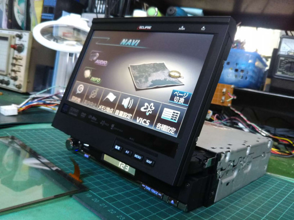 AVN078HDmkII、135001-78200141、故障、分解、修理。タッチパネル位置 