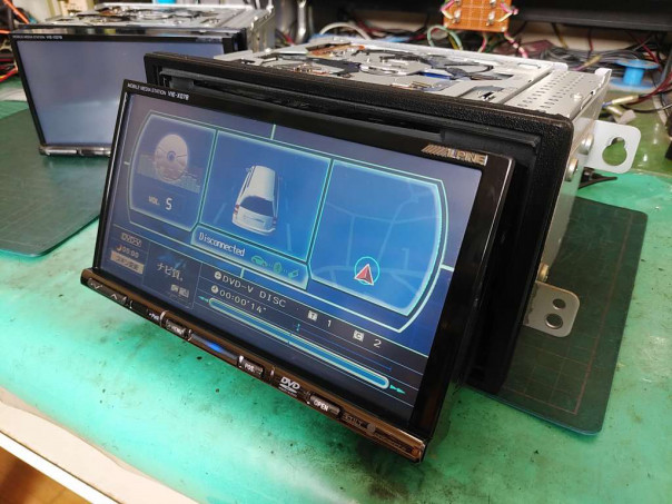 VIE-X07B、故障、分解、修理。DVDディスク取り出し出来ず、モニター  