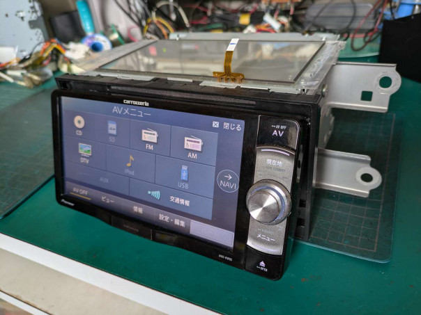 AVIC-RW03、故障、分解、修理。タッチパネル操作できない。青森県八戸 