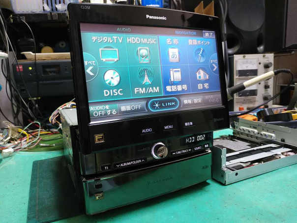 CN-HX1000D、故障、分解、修理。モニタースライド途中で止まり戻る 