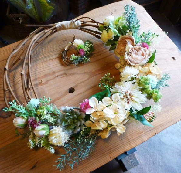 アーティフィシャルフラワーリースブーケ Flower Green Arrangement Shop Mi Mu アーティフィシャルフラワーリースブーケ Flower Green Arrangement Shop Mi Mu