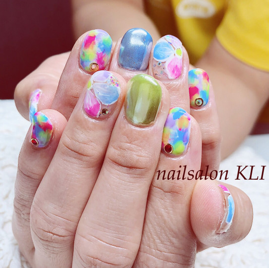 お客様ネイル ハンドネイル 常総市のネイルサロンキレイ Nailsalon Kli