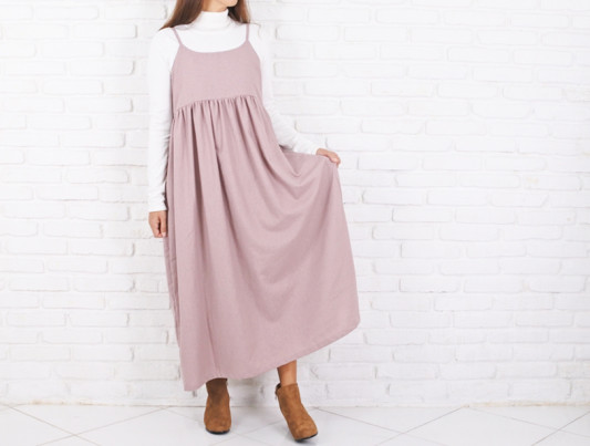 リネン素材のキャミソールギャザーワンピース バリ島発 大人のリゾートファッション Blue Waters