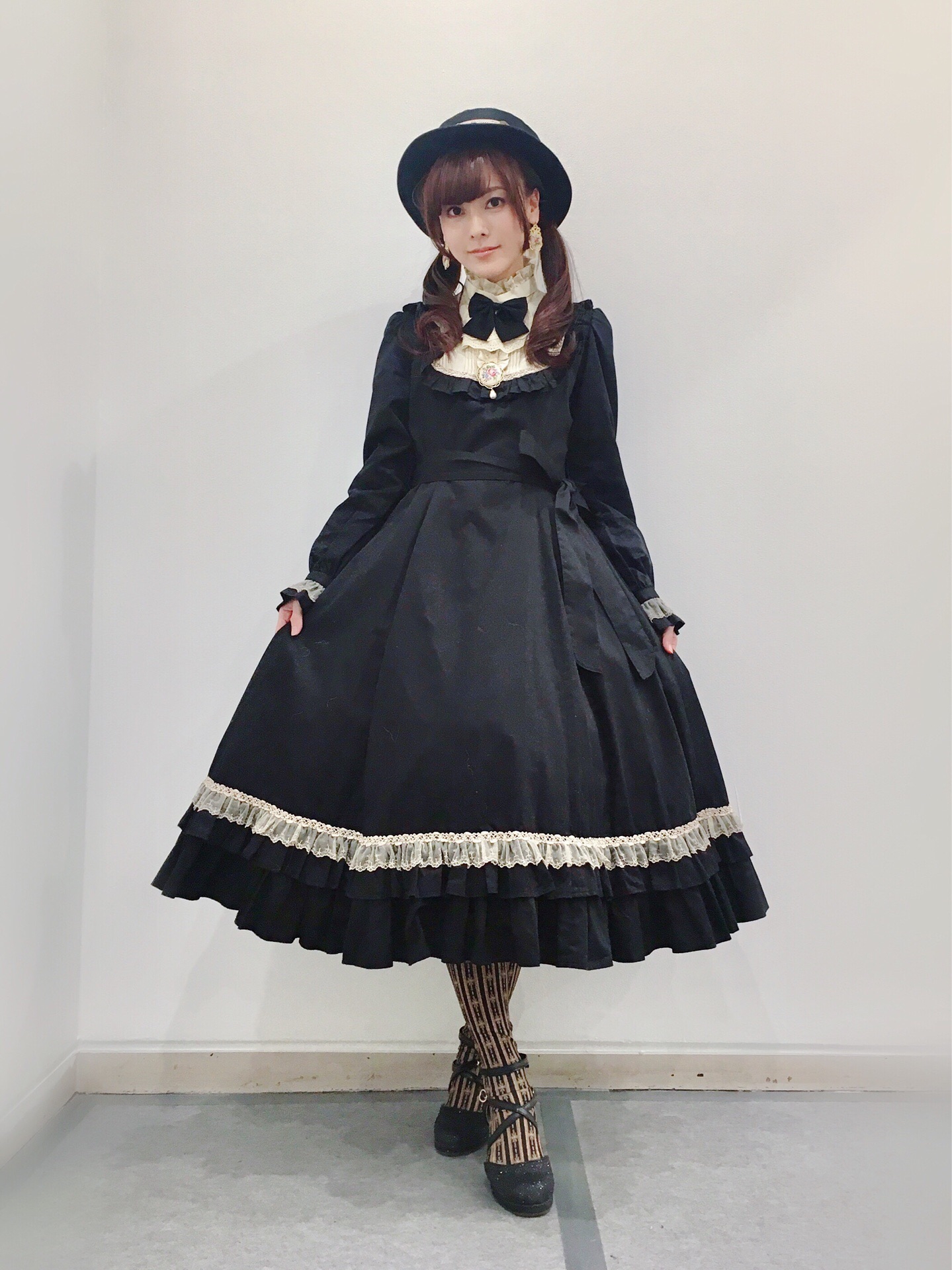 美品 Victorian maiden クラシカルドールロングドレス 黒-
