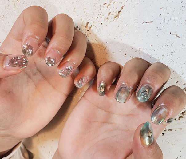 シルバーアクセサリーのような立体アート Nail Studio Liber
