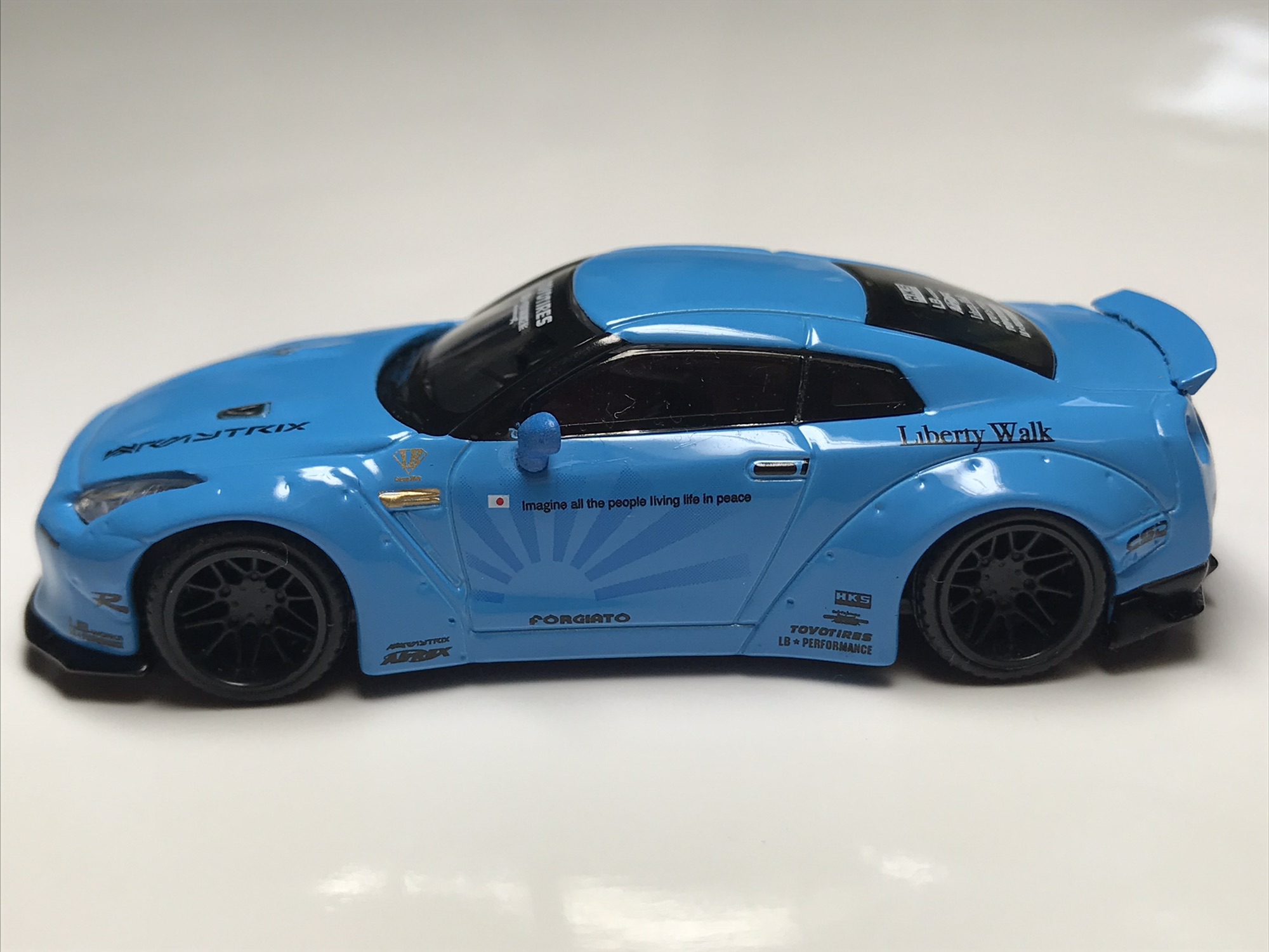 MINI GT LB★WORKS Nissan GT-R ライトブルー MINI GT 4 LB WORKS Nissan GT-R (R35) Light Blue Type 1, Rear